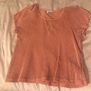 Sandro blush mesh top